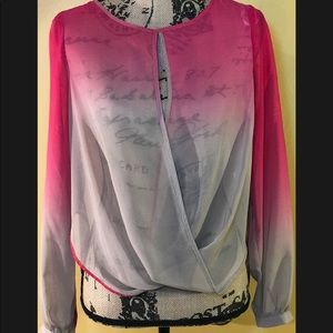 XOXO Long sleeves two tone blouse.